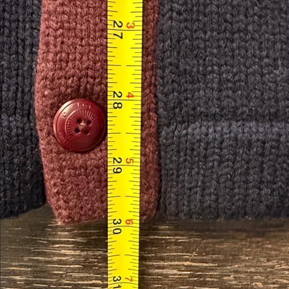 Polo Ralph Lauren Navy and Burgundy Cardigan Sweater - Picture 3 of 4